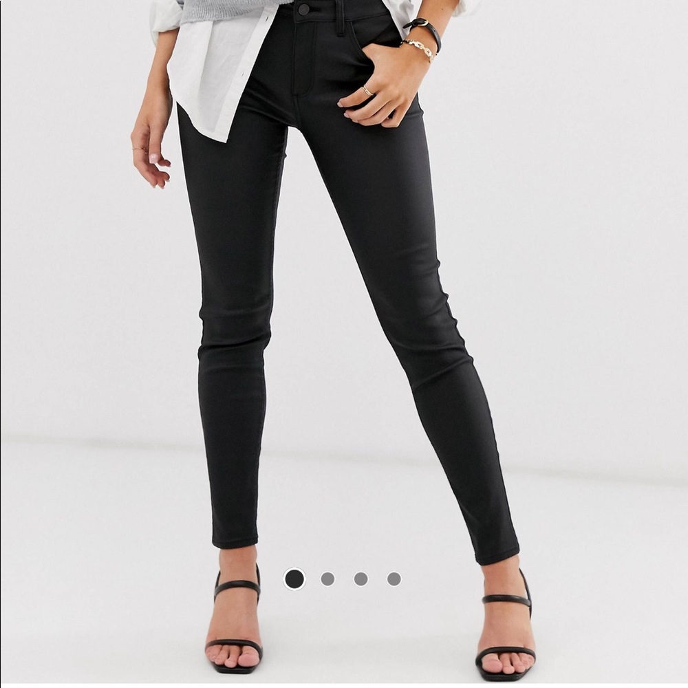 Mango Coated Black Skinny Jeans from ASOS